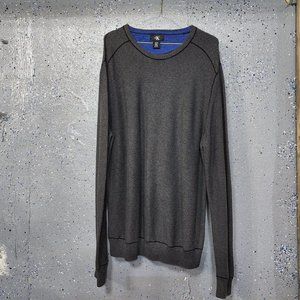 CK Calvin Klein Mens Grey Ribbed 100% Pima Cotton Long Sleeve Sweater Large
